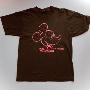 Vtg 90s Mickey Mouse shirt Velva Sheen single stitch Michigan L